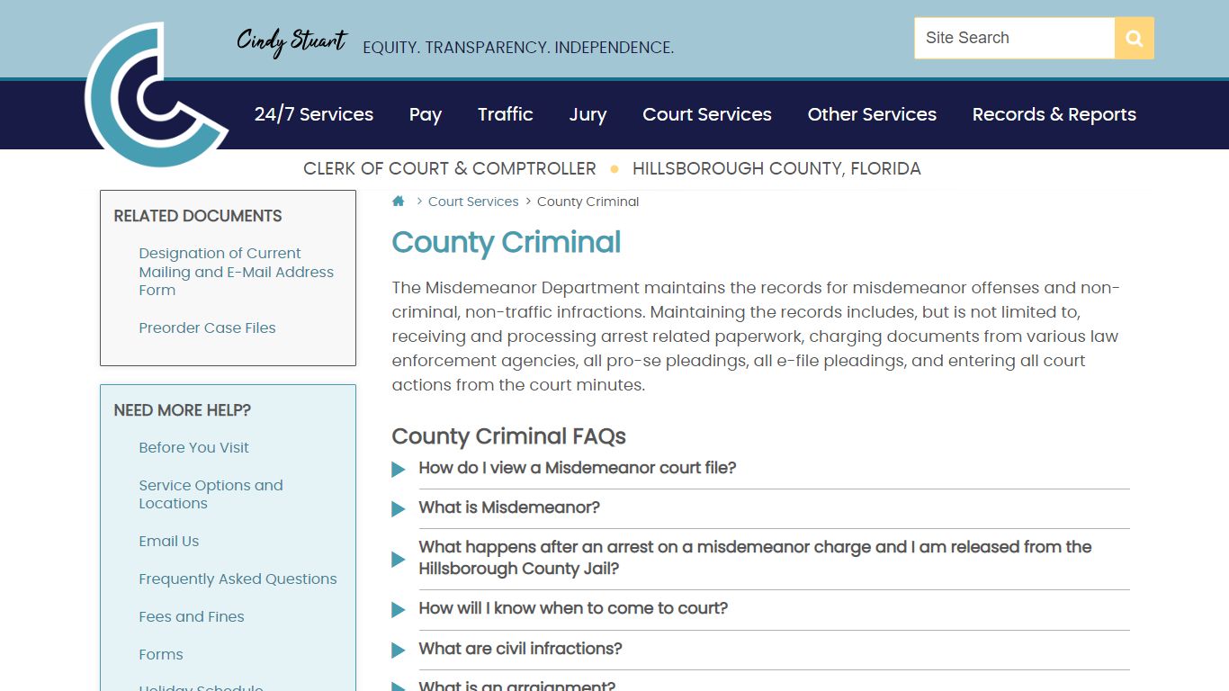 COUNTY CRIMINAL | Hillsborough County Clerk